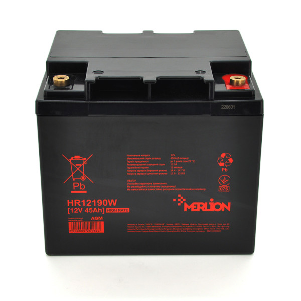 Аккумуляторная батарея HR12190W 12V 45Ah для ИБП и систем резервного питания видеонаблюдения и телекоммуникаций