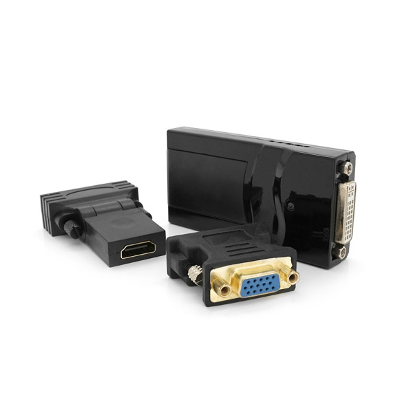 Адаптер відео-конвертер USB 2.0 to HDMI/VGA/DVI Black Box для підключення додаткового монітора, проектора або телевізора Адаптер відео-конвертер USB 2.0 to HDMI/VGA/DVI Black Box для підключення додаткового монітора, проектора або телевізора