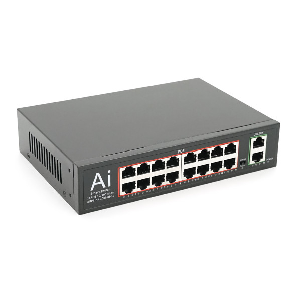 POE комутатор Merlion Mini 16 POE 10/100+2 RJ45 10/100/1000+ вбудований блок живлення 52V 3.85A POE комутатор Merlion Mini 16 POE 10/100+2 RJ45 10/100/1000+ вбудований блок живлення 52V 3.85A