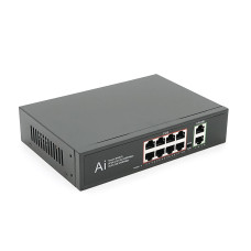 POE комутатор гігабітний Merlion 8 POE 10/100/1000 + 2 RJ45 10/100/1000 вбудований блок живлення 52V 2.3A POE комутатор гігабітний Merlion 8 POE 10/100/1000 + 2 RJ45 10/100/1000 вбудований блок живлення 52V 2.3A