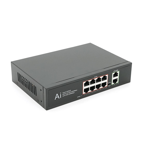 POE комутатор гігабітний Merlion 8 POE 10/100/1000 + 2 RJ45 10/100/1000 вбудований блок живлення 52V 2.3A POE комутатор гігабітний Merlion 8 POE 10/100/1000 + 2 RJ45 10/100/1000 вбудований блок живлення 52V 2.3A