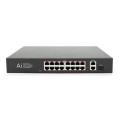 Poe коммутатор 16 портов Merlion 10/100 с 1 SFP 1310nm 20km и 2 RJ45 1000 Мбит/с для видеонаблюдения, встроенный блок питания 52V 4.8A с защитой от перегрузки Poe коммутатор 16 портов Merlion 10/100 с 1 SFP 1310nm 20km и 2 RJ45 1000 Мбит/с для видеонаблюдения, встроенный блок питания 52V 4.8A с защитой от перегрузки