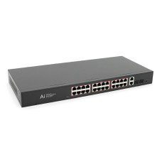 POE комутатор гігабітний Merlion 24 POE + 2 RJ45 + 2 SFP 10/100/1000 вбудований блок живлення 52V 6.15A POE комутатор гігабітний Merlion 24 POE + 2 RJ45 + 2 SFP 10/100/1000 вбудований блок живлення 52V 6.15A