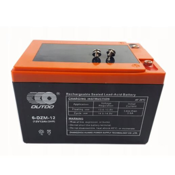 Тягова акумуляторна батарея AGM OUTDO 6-DZM-12, 12V 12Ah, (150 х 100 х 96), Q4 Тягова акумуляторна батарея AGM OUTDO 6-DZM-12, 12V 12Ah, (150 х 100 х 96), Q4