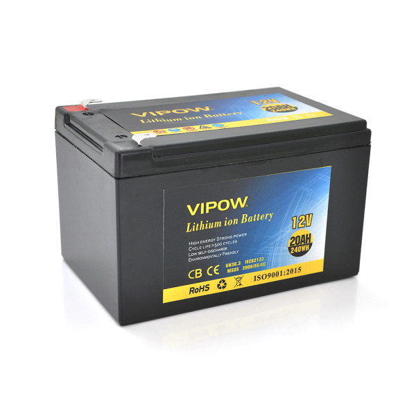 Акумуляторная батарея 12V 20Ah с элементами Li-ion 18650 и встроенной BMS для электромобилей и портативных устройств 151x98x95(101) мм