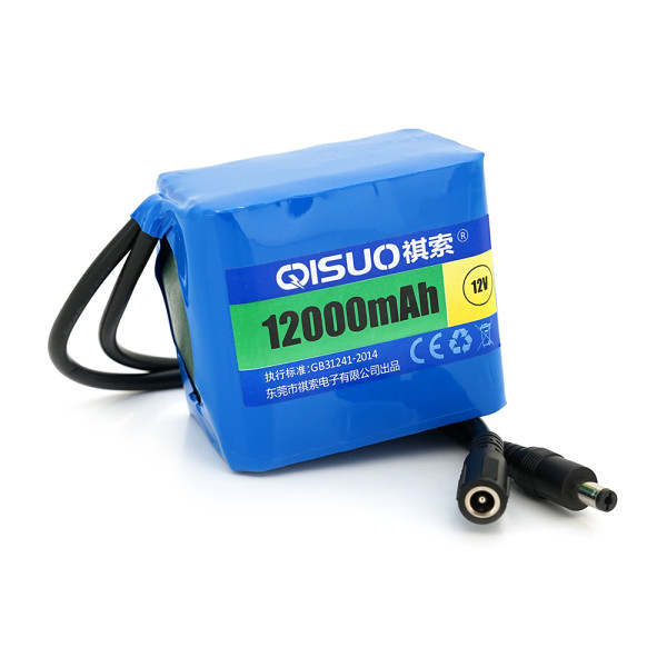 Літієва акумуляторна батарея для електромобілів QiSuo 12V 12A на основі Li-ion 18650, 12000 mAh, DC5.5x2.1, компактні габарити 79x57x68mm Літієва акумуляторна батарея для електромобілів QiSuo 12V 12A на основі Li-ion 18650, 12000 mAh, DC5.5x2.1, компактні габарити 79x57x68mm