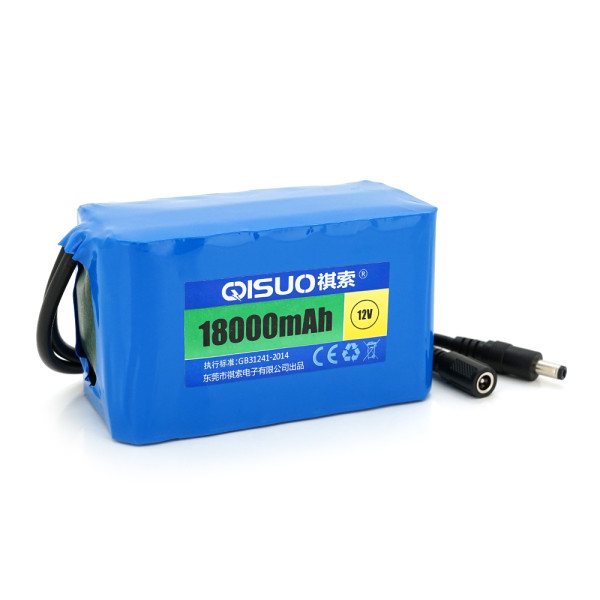 Акумуляторная батарея 12V 18A Li-ion 18650 для электромобилей и накопителей энергии QiSuo, DC5.5x2.1, размеры 125x57x68 мм Акумуляторная батарея 12V 18A Li-ion 18650 для электромобилей и накопителей энергии QiSuo, DC5.5x2.1, размеры 125x57x68 мм