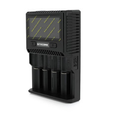 Зарядний пристрій універсальний Nitecore SC4, 4 канали, LCD дисплей, підтримує Li-ion, Ni-MH та Ni-Cd AA (R6), ААA (R03), AAAA, С (R14), 3A