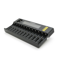Зарядний пристрій Liitokala Lii-S12 з 12+2 каналами для Ni-Mh/Li-ion/LiFePo4/крон, 220V/12V, LED та LCD індикацією для надійного заряджання акумуляторів