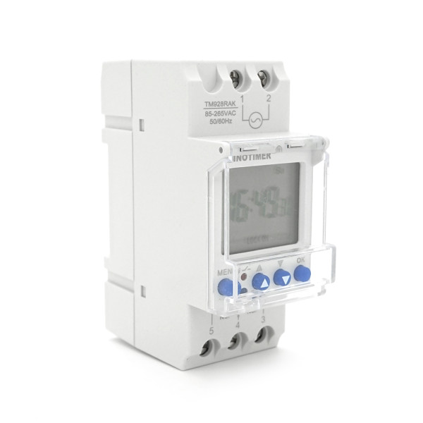 Реле часу Sinotimer TM928RAKL, програмоване для електричних систем, на DIN-рейку, з LCD дисплеєм, змінною батареєю, 16А, 85-265V, 87х65х35 мм Реле часу Sinotimer TM928RAKL, програмоване для електричних систем, на DIN-рейку, з LCD дисплеєм, змінною батареєю, 16А, 85-265V, 87х65х35 мм