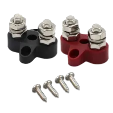 Клеми M8 для електроживлення Victron Energy Dual Terminal Stud M8-linked set (1 червона/1 чорна) для підключення акумуляторів 150 А, 70 В