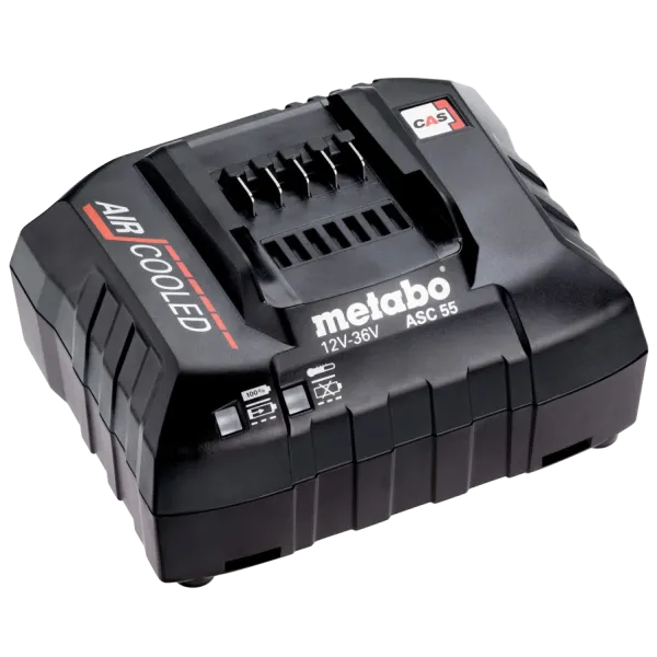 Зарядное устройство ASC 55 12-36В для аккумуляторов Metabo, максимальный зарядный ток 3/4 А, выходная мощность 55 Вт, продолжительность зарядки 80-160 мин, вес 582 г Зарядное устройство ASC 55 12-36В для аккумуляторов Metabo, максимальный зарядный ток 3/4 А, выходная мощность 55 Вт, продолжительность зарядки 80-160 мин, вес 582 г