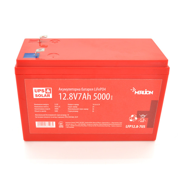 Литий-железо-фосфатный аккумулятор Merlion LiFePO4 12.8V 7AH для ИБП до 5000 циклов 4S2P/BMS-10A компактный и надежный источник энергии для бесперебойного питания Литий-железо-фосфатный аккумулятор Merlion LiFePO4 12.8V 7AH для ИБП до 5000 циклов 4S2P/BMS-10A компактный и надежный источник энергии для бесперебойного питания