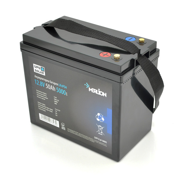 Акумулятор LiFePO4 12.8V 50Ah Merlion (4S1P/BMS-50A) для резервного живлення відеоспостереження та охоронних систем Акумулятор LiFePO4 12.8V 50Ah Merlion (4S1P/BMS-50A) для резервного живлення відеоспостереження та охоронних систем