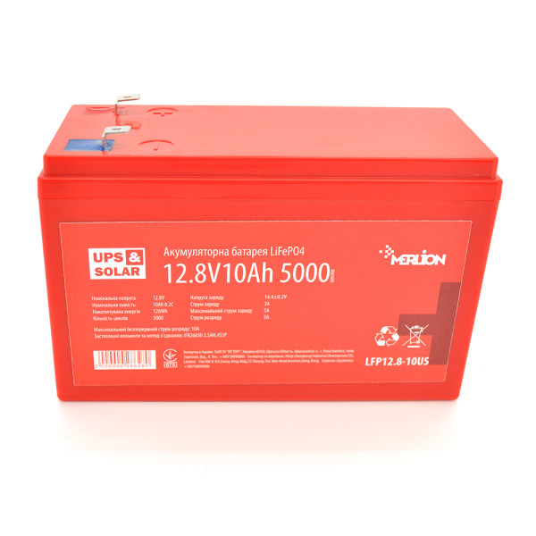 Літій-залізо-фосфатний акумулятор Merlion LiFePO4 12.8V 10AH (4S3P/BMS-10A), (151x99x99) for UPS, до 5000 циклів, Q12 Літій-залізо-фосфатний акумулятор Merlion LiFePO4 12.8V 10AH (4S3P/BMS-10A), (151x99x99) for UPS, до 5000 циклів, Q12