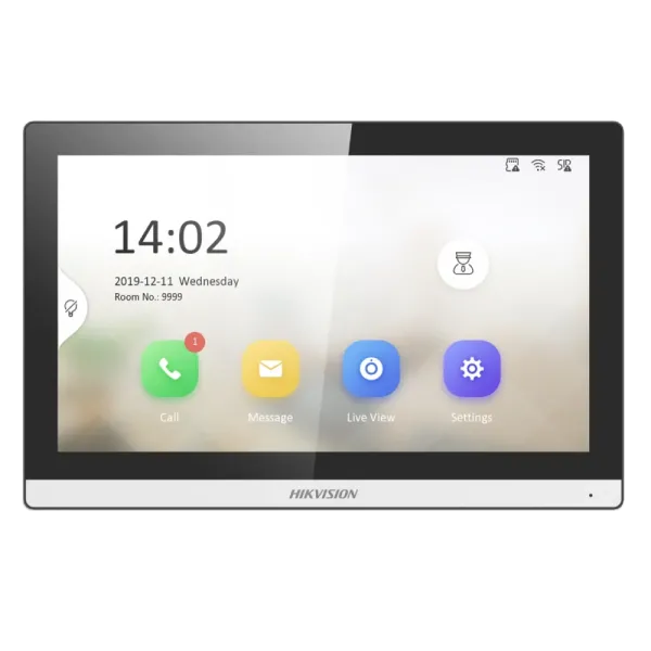 Відеодомофон Hikvision DS-KH6350-TE1 7" TFT для домофону з роздільною здатністю 1024×600, віддалене розблокування, перегляд живого відео, PoE Відеодомофон Hikvision DS-KH6350-TE1 7" TFT для домофону з роздільною здатністю 1024×600, віддалене розблокування, перегляд живого відео, PoE