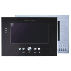 Відеодомофон MT373C-CK black з 7" кольоровим монітором, 4 дротовою схемою підключення для домофону, вбудованим блоком живлення та функцією "вільні руки"