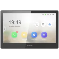 Видеодомофон Hikvision DS-KH8520-WTE1 для организации системы видеонаблюдения с 10-дюймовым дисплеем и поддержкой Wi-Fi, черный цвет