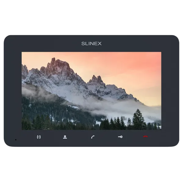 Відеодомофон Slinex SM-07MHD 7 дюймів для домофону з TFT екраном 1024×600, підтримкою 2 панелей виклику та 2 відеокамер, функцією пам'яті до 64 ГБ, dark grey Відеодомофон Slinex SM-07MHD 7 дюймів для домофону з TFT екраном 1024×600, підтримкою 2 панелей виклику та 2 відеокамер, функцією пам'яті до 64 ГБ, dark grey