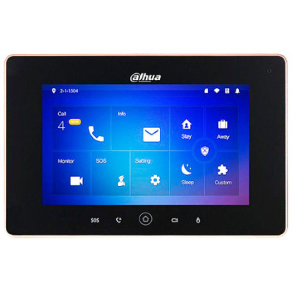 Відеодомофон DHI-VTH5221D-S2 7" TFT з підтримкою 32 камер для домофону, запис та знімок, бездротові зони сигналізації, живлення PoE, чорний Відеодомофон DHI-VTH5221D-S2 7" TFT з підтримкою 32 камер для домофону, запис та знімок, бездротові зони сигналізації, живлення PoE, чорний