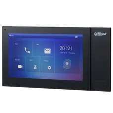 Відеодомофон 7" DHI-VTH2421FB-P для домофону з підтримкою до 32 камер, запис дзвінків на карту пам'яті, живлення PoE, чорний