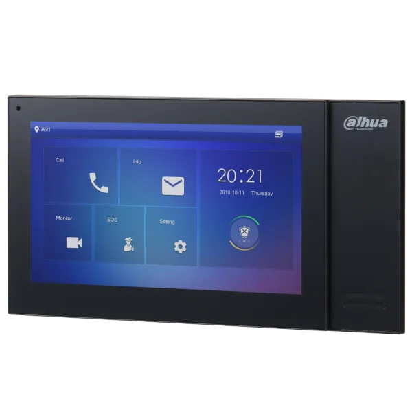 Відеодомофон 7" DHI-VTH2421FB-P для домофону з підтримкою до 32 камер, запис дзвінків на карту пам'яті, живлення PoE, чорний Відеодомофон 7" DHI-VTH2421FB-P для домофону з підтримкою до 32 камер, запис дзвінків на карту пам'яті, живлення PoE, чорний