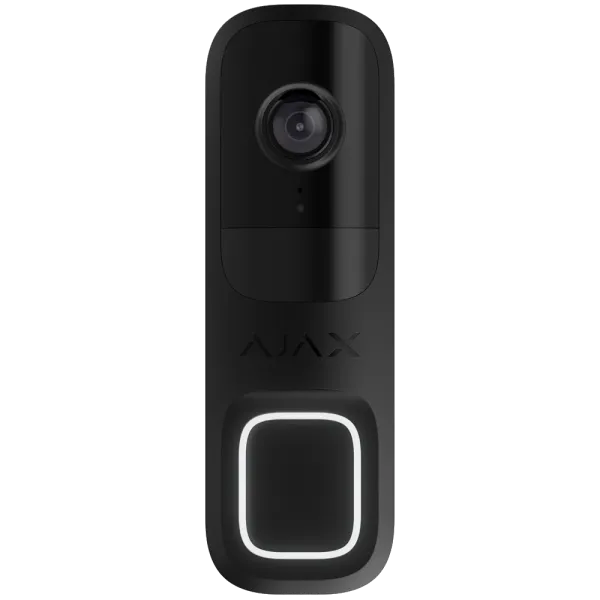 Відеодзвінок для домофону Ajax Doorbell black RAL 9005 з 4 MP камерою, двостороннім зв'язком та виявленням руху для безпеки вашого дому Відеодзвінок для домофону Ajax Doorbell black RAL 9005 з 4 MP камерою, двостороннім зв'язком та виявленням руху для безпеки вашого дому