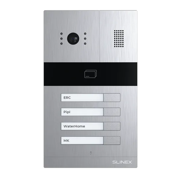 Панель виклику Slinex MA-04CRHD для домофону, зчитувач EM-Marin та MIFARE, HD-камера, IP65, кольорова CMOS, вбудоване ІК-підсвічування, -40 до +65 °C Панель виклику Slinex MA-04CRHD для домофону, зчитувач EM-Marin та MIFARE, HD-камера, IP65, кольорова CMOS, вбудоване ІК-підсвічування, -40 до +65 °C