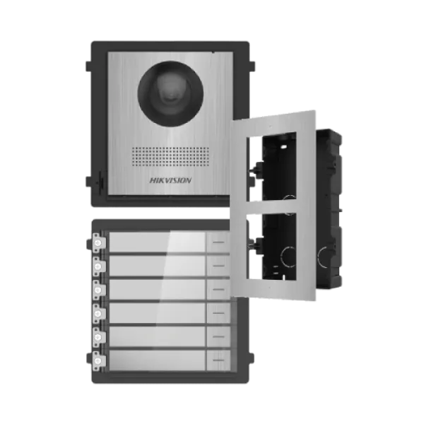 Вызовная панель Hikvision DS-KD8003-IME1NS с 2МП камерой и микрофоном для домофонных систем в наружном исполнении