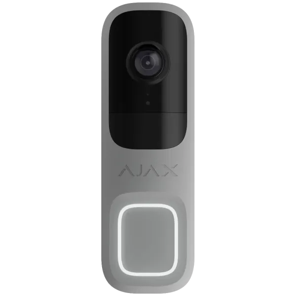 Відеодзвінок з камерою 4 МП Ajax Doorbell Grey RAL 7004 для домофону з двостороннім зв’язком та виявленням руху Відеодзвінок з камерою 4 МП Ajax Doorbell Grey RAL 7004 для домофону з двостороннім зв’язком та виявленням руху