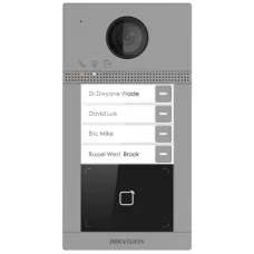 Виклична панель з Wi-Fi DS-KV8413-WME1(C) для домофону, врізний монтаж, кардрідер Mifare на 10 000 карт, IP65, IK08, 12 VDC/PoE