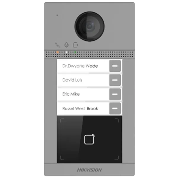 Виклична панель з Wi-Fi DS-KV8413-WME1(C) для домофону, врізний монтаж, кардрідер Mifare на 10 000 карт, IP65, IK08, 12 VDC/PoE Виклична панель з Wi-Fi DS-KV8413-WME1(C) для домофону, врізний монтаж, кардрідер Mifare на 10 000 карт, IP65, IK08, 12 VDC/PoE