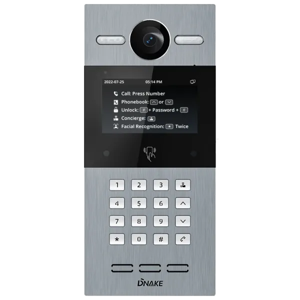 Виклична панель Dnake S615/S Android для домофону з HD-камерою 2 МП, TFT LCD 4.3", підтримка карт IC/ID, IP65, IK07, накладний монтаж, PoE+ Виклична панель Dnake S615/S Android для домофону з HD-камерою 2 МП, TFT LCD 4.3", підтримка карт IC/ID, IP65, IK07, накладний монтаж, PoE+