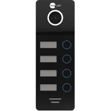 Виклична панель NeoLight MEGA/4 FHD Black для домофону з підключенням 4 квартир, 110° огляд, 800 ТВЛ, з електрозамком та ІЧ-підсвічуванням