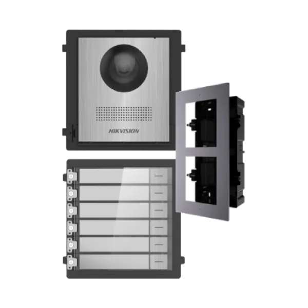 Модуль розширення Hikvision DS-KD8003-IME1NS з відеопанеллю та аксесуарами для домофону з 2МП камерою «Риб'яче око», мікрофоном і динаміком