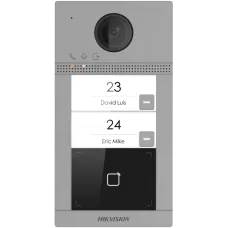 Виклична панель DS-KV8213-WME1(C) для домофону з Wi-Fi, IP65, IK08, 2 МП камера, зчитувач карт Mifare, призначена для безпеки та зручності користування