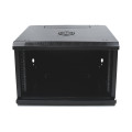 Шафа Merlion 6U, 600*350*367 (Ш*Г*В) мм загартоване скло, чорна, сталь 1,2мм, із замком (у розібраному вигляді!!!), Black