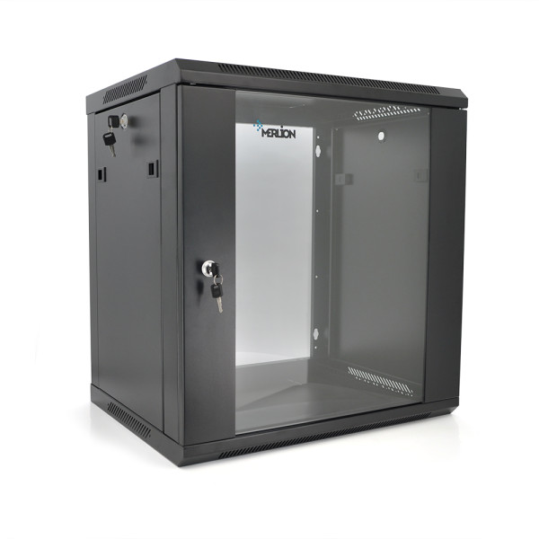 Шафа Merlion 12U, 600*450*634 (Ш*Г*В)мм загартоване скло, чорна, сталь 1,2мм з замком Шафа Merlion 12U, 600*450*634 (Ш*Г*В)мм загартоване скло, чорна, сталь 1,2мм з замком