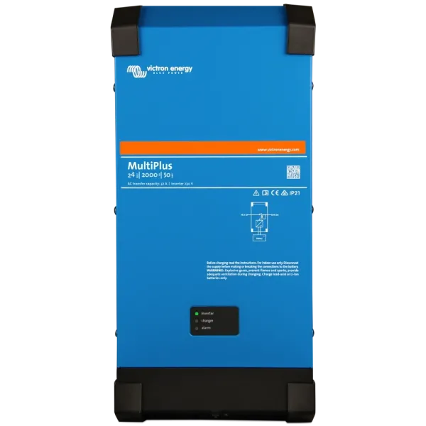 Інвертор MultiPlus 24/2000/50-32 однофазний для автономного живлення з чистою синусоїдою 1600 Вт та зарядом акумулятора 50 А Інвертор MultiPlus 24/2000/50-32 однофазний для автономного живлення з чистою синусоїдою 1600 Вт та зарядом акумулятора 50 А