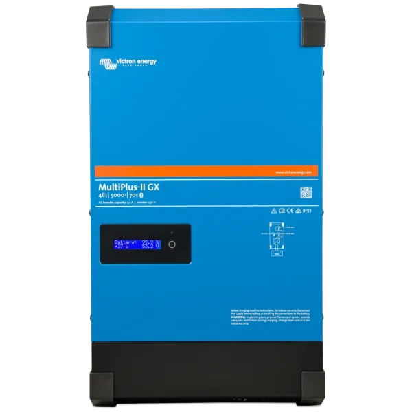 Інвертор MultiPlus-II GX 48/5000/70-50 5 кВА 48 В 50 А 230 В однофазний чиста синусоїда для резервного та автономного живлення Інвертор MultiPlus-II GX 48/5000/70-50 5 кВА 48 В 50 А 230 В однофазний чиста синусоїда для резервного та автономного живлення