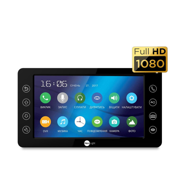 7ми дюймовий Full HD відеодомофон з пам'яттю NeoLight KAPPA + HD чорний 7ми дюймовий Full HD відеодомофон з пам'яттю NeoLight KAPPA + HD чорний