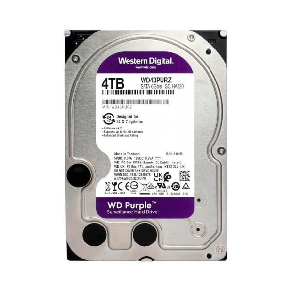 Жесткий диск Western Digital Purple 4TB 64MB 5400rpm WD43PURZ 6Gb/s Жесткий диск Western Digital Purple 4TB 64MB 5400rpm WD43PURZ 6Gb/s