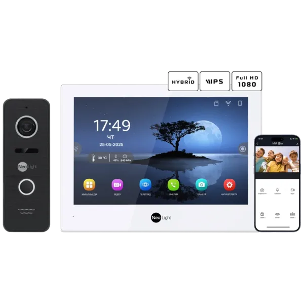 Комплект відеодомофону Neolight ALPHA Hybrid + PRIME FHD Black Комплект відеодомофону Neolight ALPHA Hybrid + PRIME FHD Black