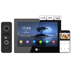 Комплект відеодомофону ALPHA Hybrid Black + PRIME FHD Black для домофону з Wi-Fi, підтримкою камер і вбудованим відеореєстратором