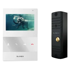 Відеодомофон Slinex SQ-04M(White) з панеллю виклику ML-16HR(Black) для домофону з детекцією руху та високою роздільною здатністю екрану