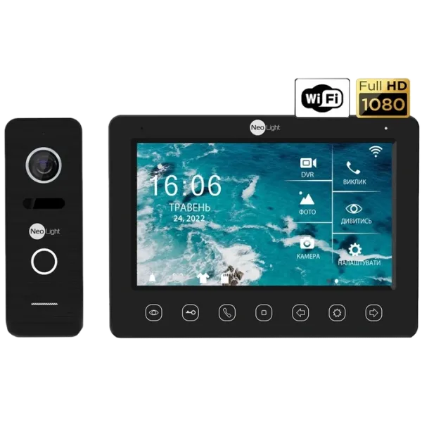 Відеодомофон KAPPA+ HD WF та панель виклику PRIME FHD Black для забезпечення комфортного доступу та безпеки у вашому домі Відеодомофон KAPPA+ HD WF та панель виклику PRIME FHD Black для забезпечення комфортного доступу та безпеки у вашому домі