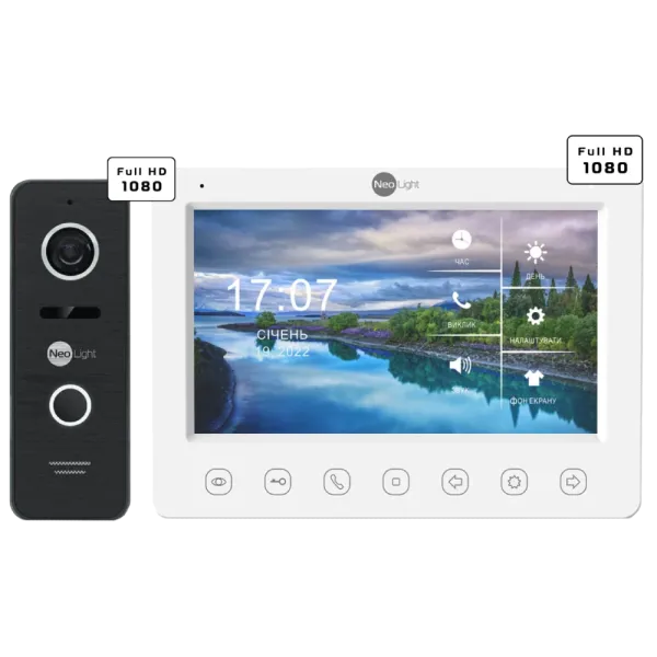 Комплект відеодомофону Neolight KAPPA+ HD WF + PRIME FHD Black з кутком