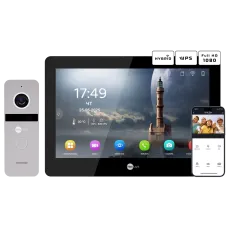 Комплект відеодомофону Neolight MEZZO Hybrid Black + SOLO FHD Silver