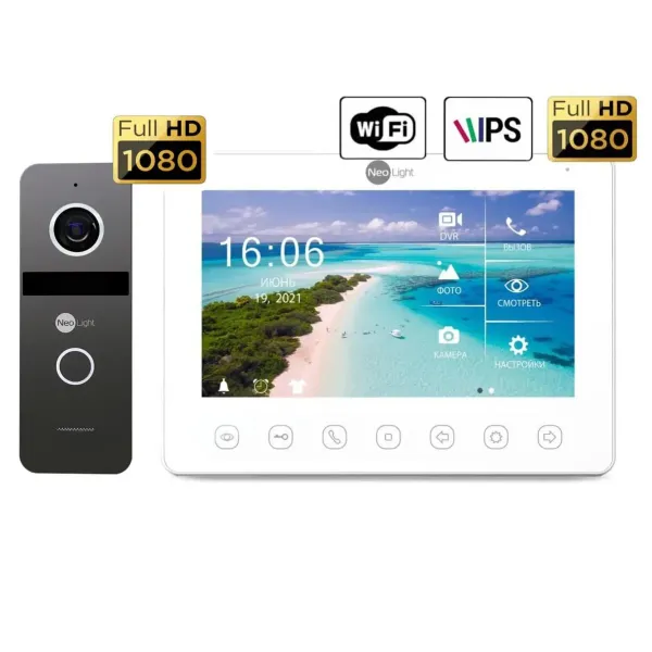 Домофон NeoKIT HD+ WF Graphite комплект Omega+HD WF + Solo FHD панель для видеонаблюдения и контроля доступа Домофон NeoKIT HD+ WF Graphite комплект Omega+HD WF + Solo FHD панель для видеонаблюдения и контроля доступа