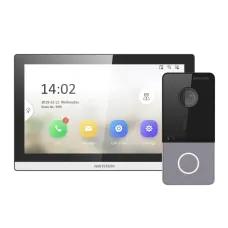 Комплект домофону DS-KH6350-TE1+DS-KV6103-PE1(С) з 2 МП камерами та ІЧ-підсвічуванням для контролю доступу і охоронної системи з підтримкою PoE